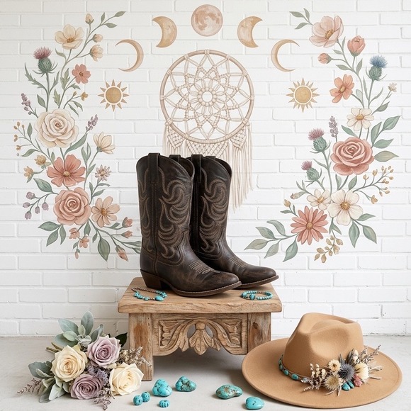 Rodeo King Shoes - Smoky‎ 🤠Western Indie Sleaze, Festival, Boho, Rodeo, Coastal Cowgirl Boots Sz6